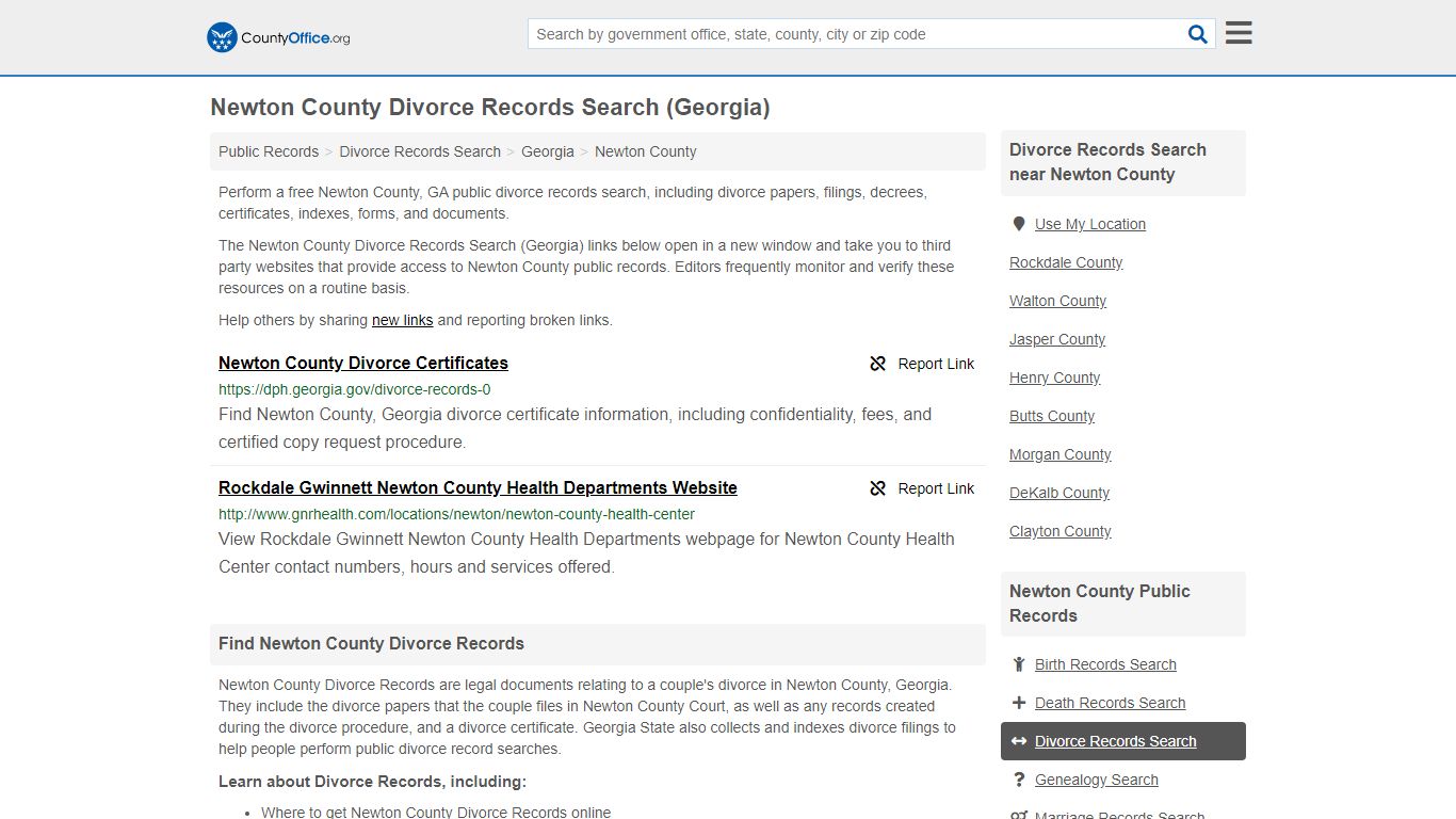 Divorce Records Search - Newton County, GA (Divorce ...